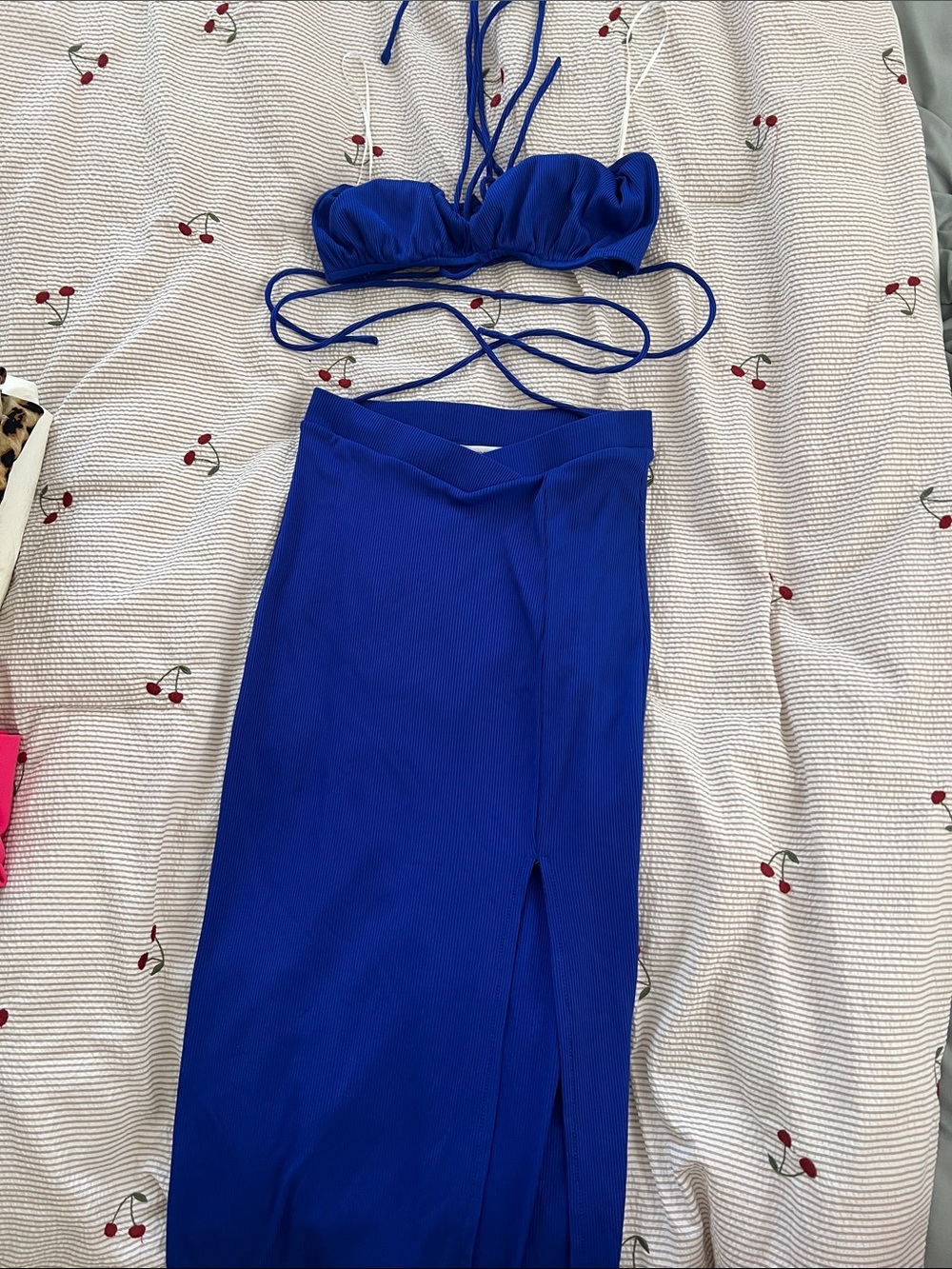 Bold Blue set with Front Slit